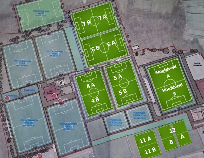 Schets overzicht sportpark ’26