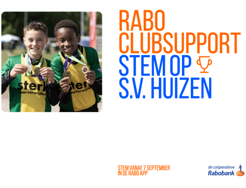 Stem op s.v. Huizen bij Rabo ClubSupport!
